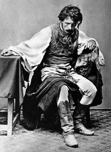 دراسة فوتوغرافية للرسم "اليوم الأخير لرجل مدان" ، c.1869